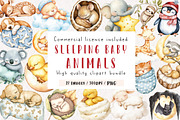 Sleeping Baby Animal, Sweet Dreams, an Illustration by CreationArt (Thumbnail 1 of 9)