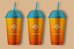 Glossy Disposable Cup Mockup