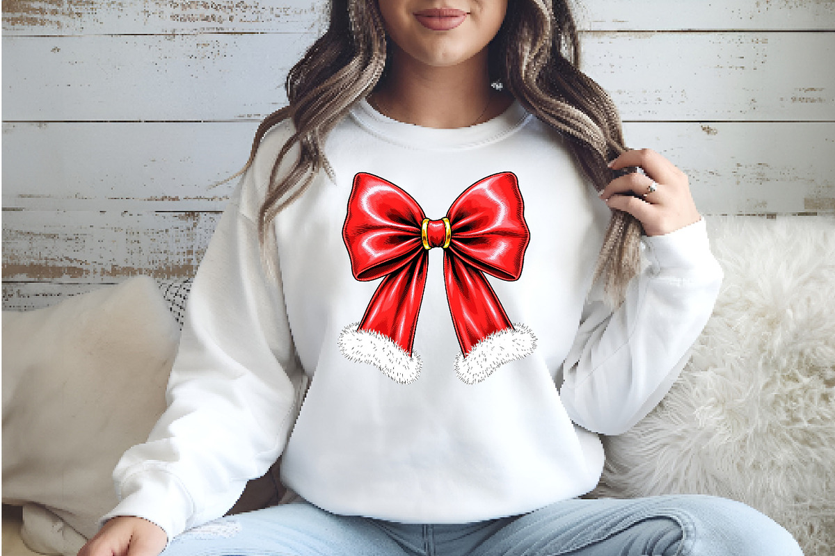 Christmas Coquette bow Png, an Illustration by Watercolor design (Photo 5 of 6)