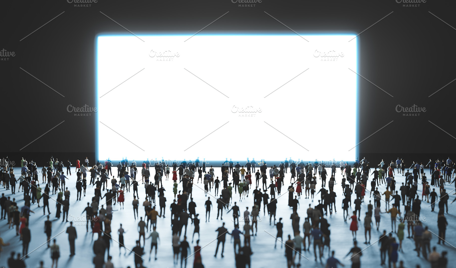People watch big white screen., an Abstract Photo by Photocreo Michal Bednarek