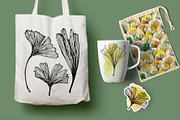Gingko leaves floral patterns, a Pattern Graphic by Dina Guiter (Thumbnail 14 of 14)