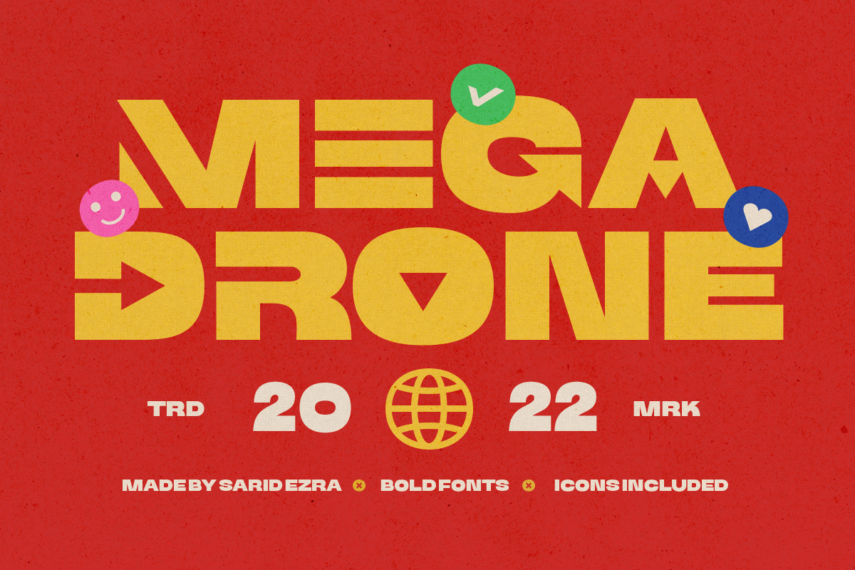 Mega Drone - Black Display Font, a Font by Sarid Ezra (Photo 12 of 12)
