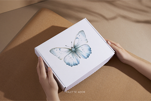 Watercolor White Butterflies