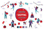 Christmas shopping - big set., a Person Illustration by naum_studio (Thumbnail 1 of 2)