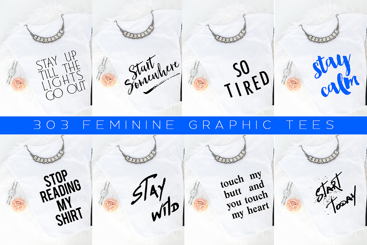 Big Bundle-Feminine Graphic Tees, a Background Graphic by iloladesign (Photo 32 of 36)