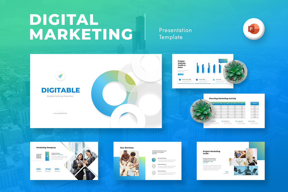 Digital Marketing PowerPoint, a Presentation Template by Premast (Photo 1 of 3)