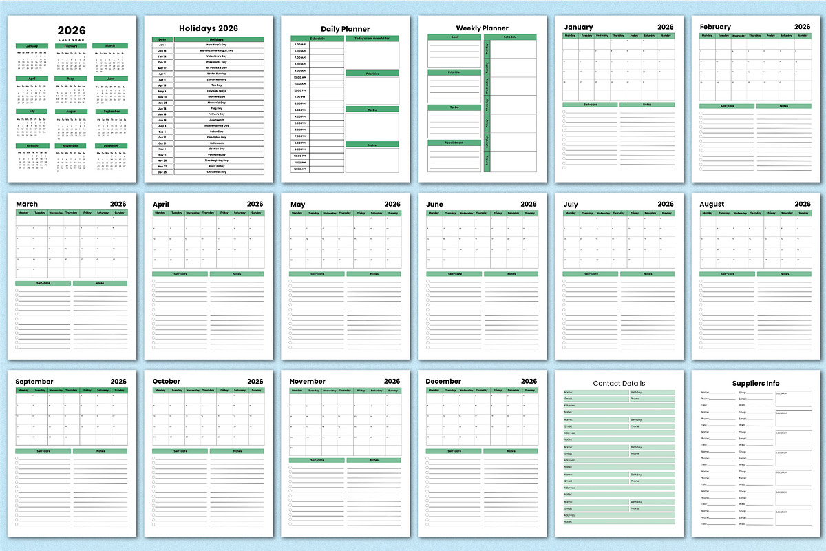 2026 Garden Sheet Bundle For Canva preview 2