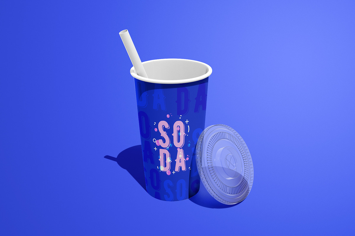Paper Cup With Straw and Lid Mockup, a Packaging Mockup by Sheikhadesign (Photo 8 of 11)