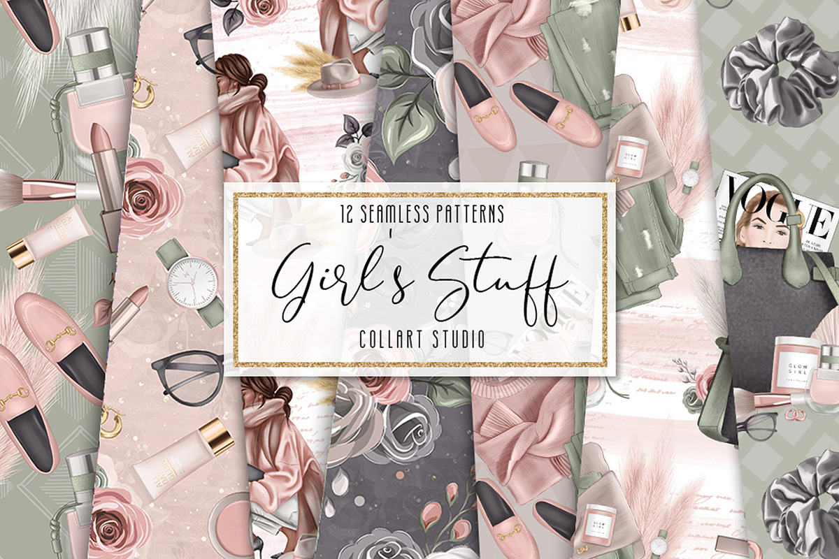Fashion digital paper, makeup papers, a Pattern Graphic by Collart Studio (Photo 1 of 6)