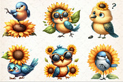Funny Bird & Sunflower Clipart, an Illustration by Rose Art (Thumbnail 3 of 7)