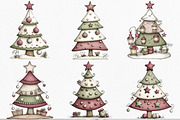 Watercolor Christmas Tree Clipart, an Illustration by Canvas Craft (Thumbnail 3 of 7)