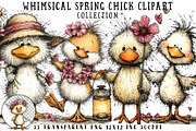 Whimsical Spring Chick Clipart, an Illustration by OK Design (Thumbnail 1 of 6)