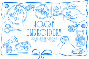 Hoop Embroidery Lineart, a Work Illustration by Carpet Tapete Pretzel