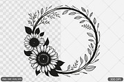 Sunflower Frame SVG PNG Bundle, an Illustration by Actual Pixel (Thumbnail 15 of 23)