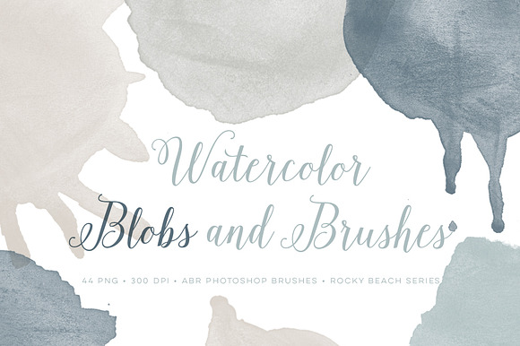 Watercolor blobs PS Brushes Set preview 7