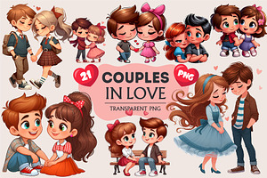Cute cartoon couples in love., a Person Illustration by KENO Mascots