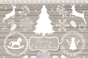 Vector Rustic Xmas Cliparts