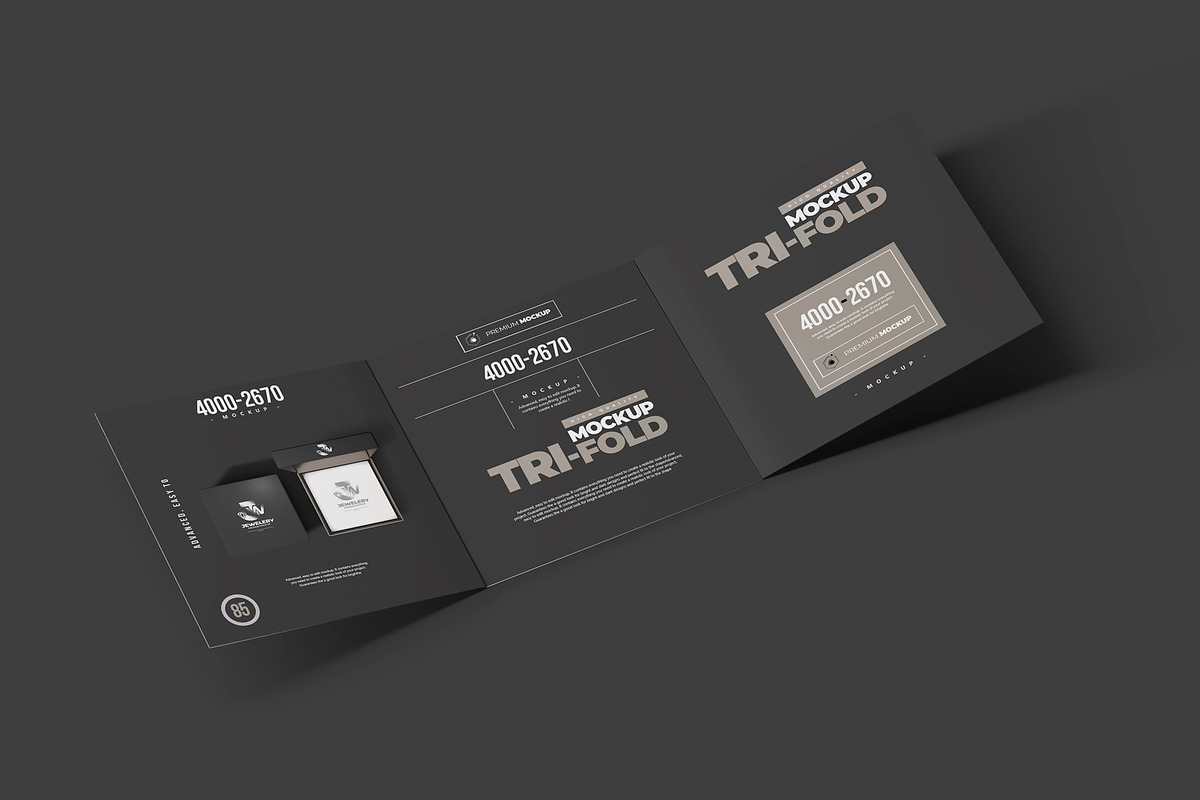Tri-Fold Square Brochure Mock-up 4, a Print Template by Nevada63 (Photo 2 of 3)