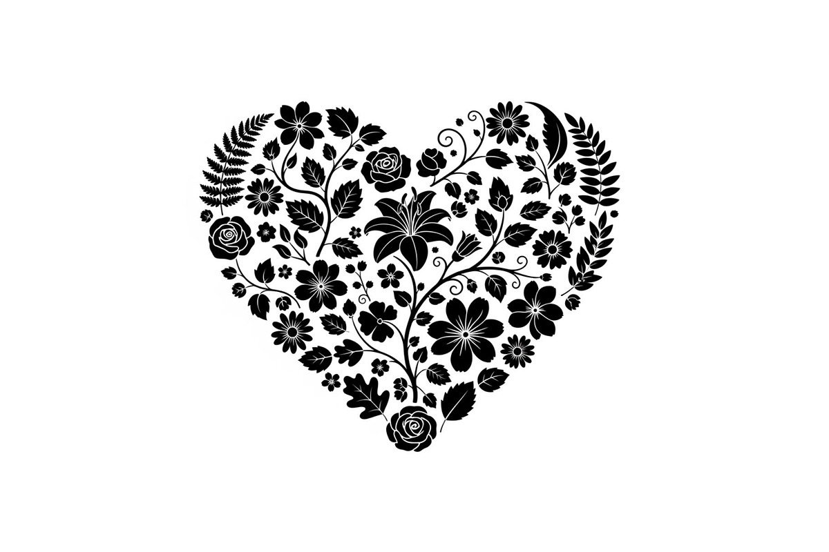 Floral Heart Silhouette Bundle, an Illustration by Designs_River (Photo 6 of 31)