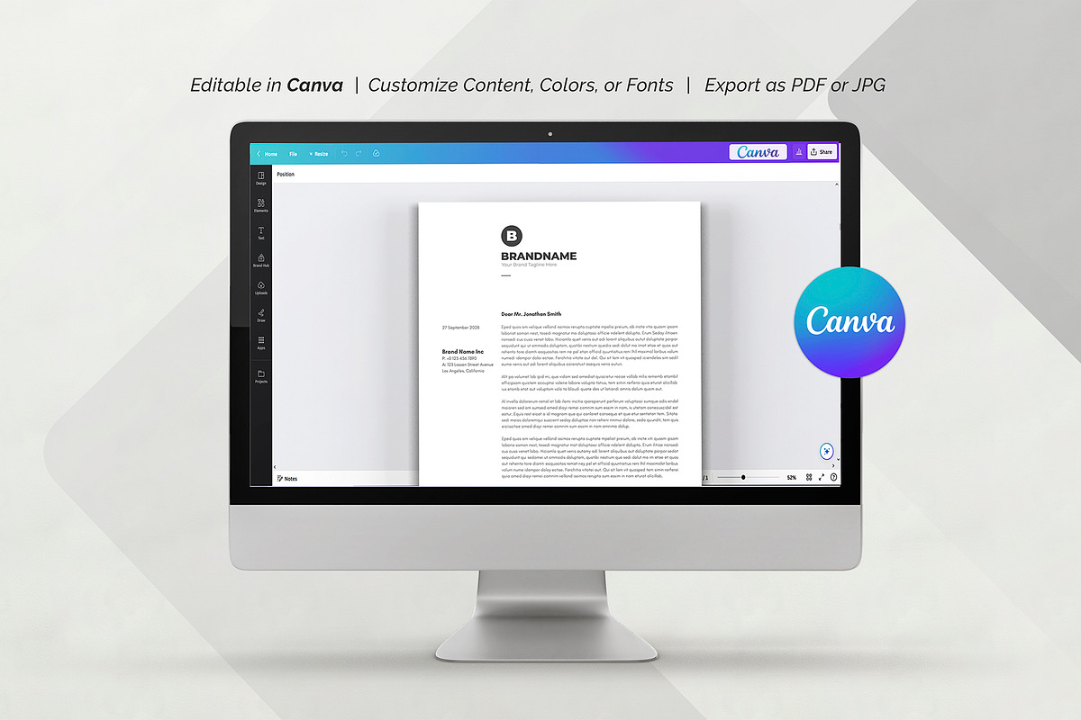 Canva Letterhead, a Stationery Template by DesignDevisers (Photo 8 of 9)