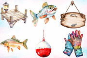 Watercolor Fishing Sublimation PNG, an Illustration by Canvas Craft (Thumbnail 2 of 3)