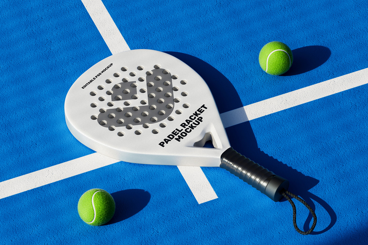 Padel Racket Mockup, a Merchandise Mockup by Brand Earth (Photo 3 of 4)