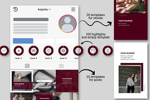 Burgundy CANVA Instagram Templates