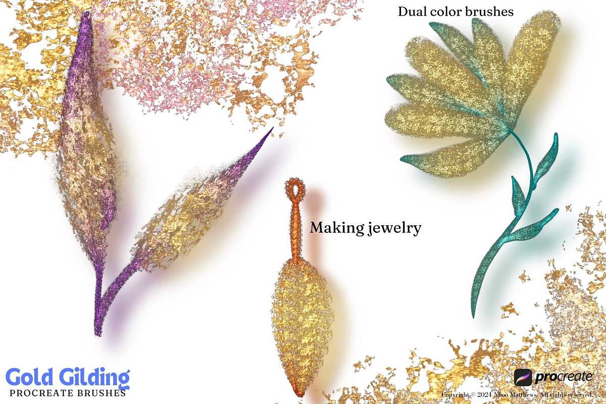 Procreate Metallic Gold Gilding, a Brushes & More by Fashion Workshop Bkk (Photo 5 of 11)