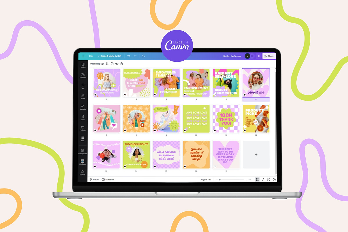 Bright & Bold Instagram Templates, a Social Media Template by Yamurchik (Photo 6 of 9)