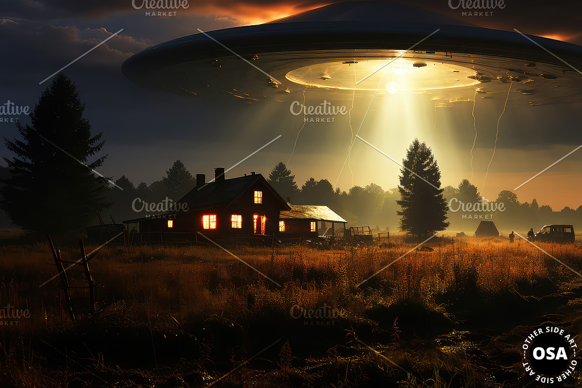 Saucer-Shaped Extraterrestrial UFO, a Technology Illustration by Other Side Art (Photo 4 of 8)
