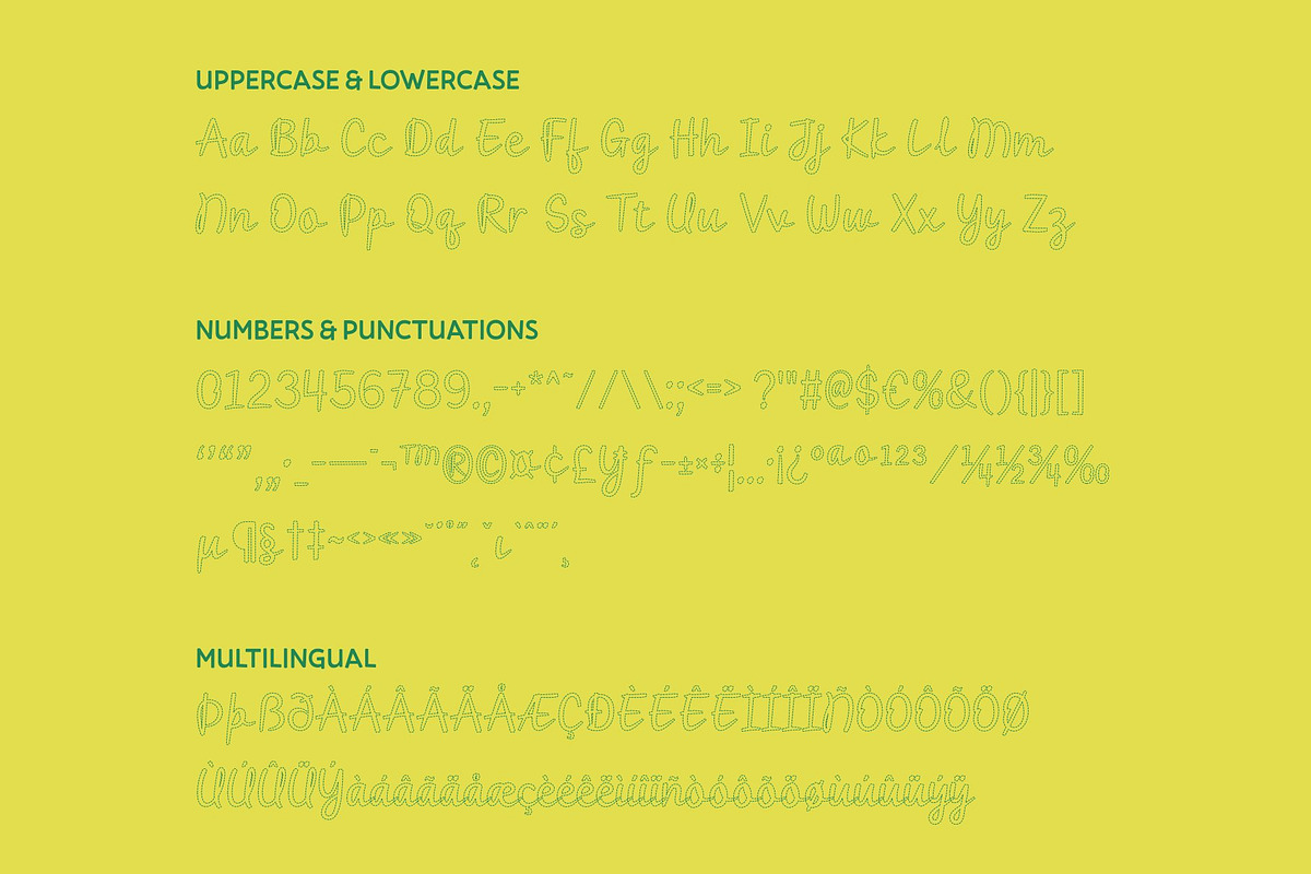 CS Ricotta Dashed, a Script Font by Craft Supply Co. (Photo 8 of 8)