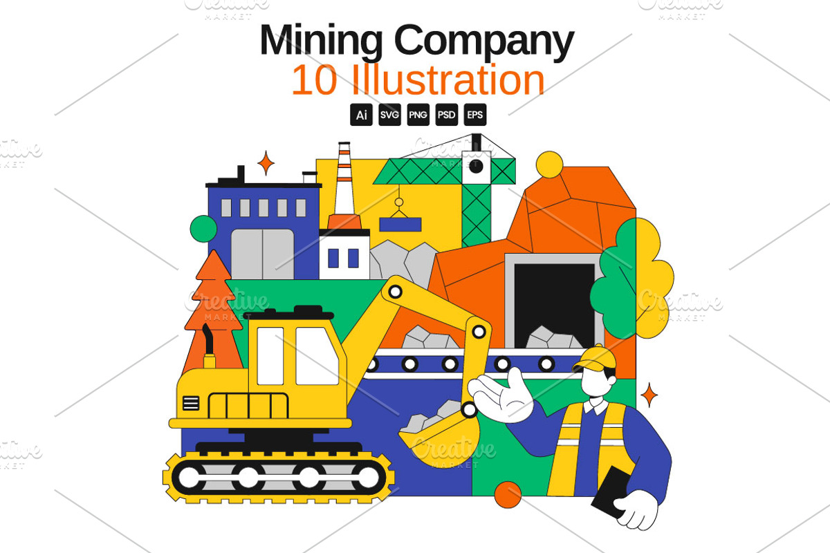 10 Mining Company Illustration, a Work Illustration by denayunebgt (Photo 1 of 4)