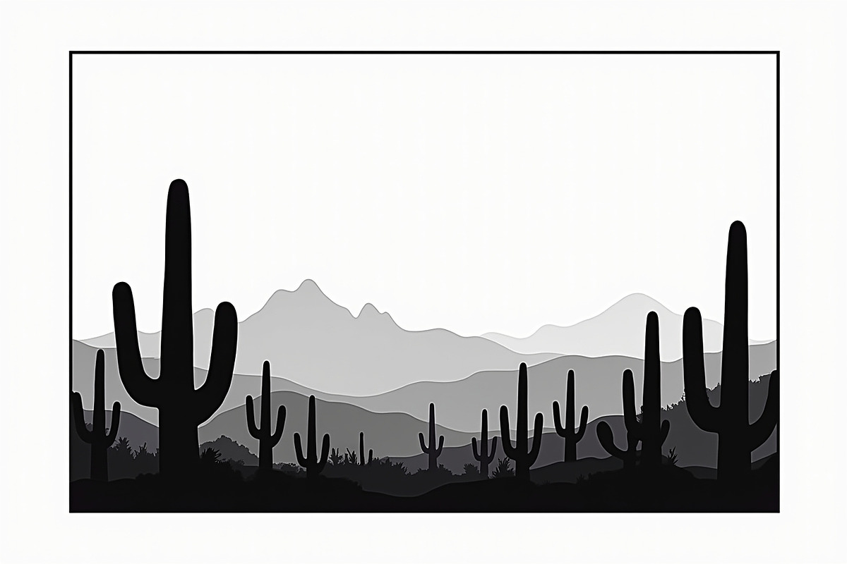 Monochrome Desert Nature Silhouette, an Illustration by jahid234 (Photo 5 of 15)