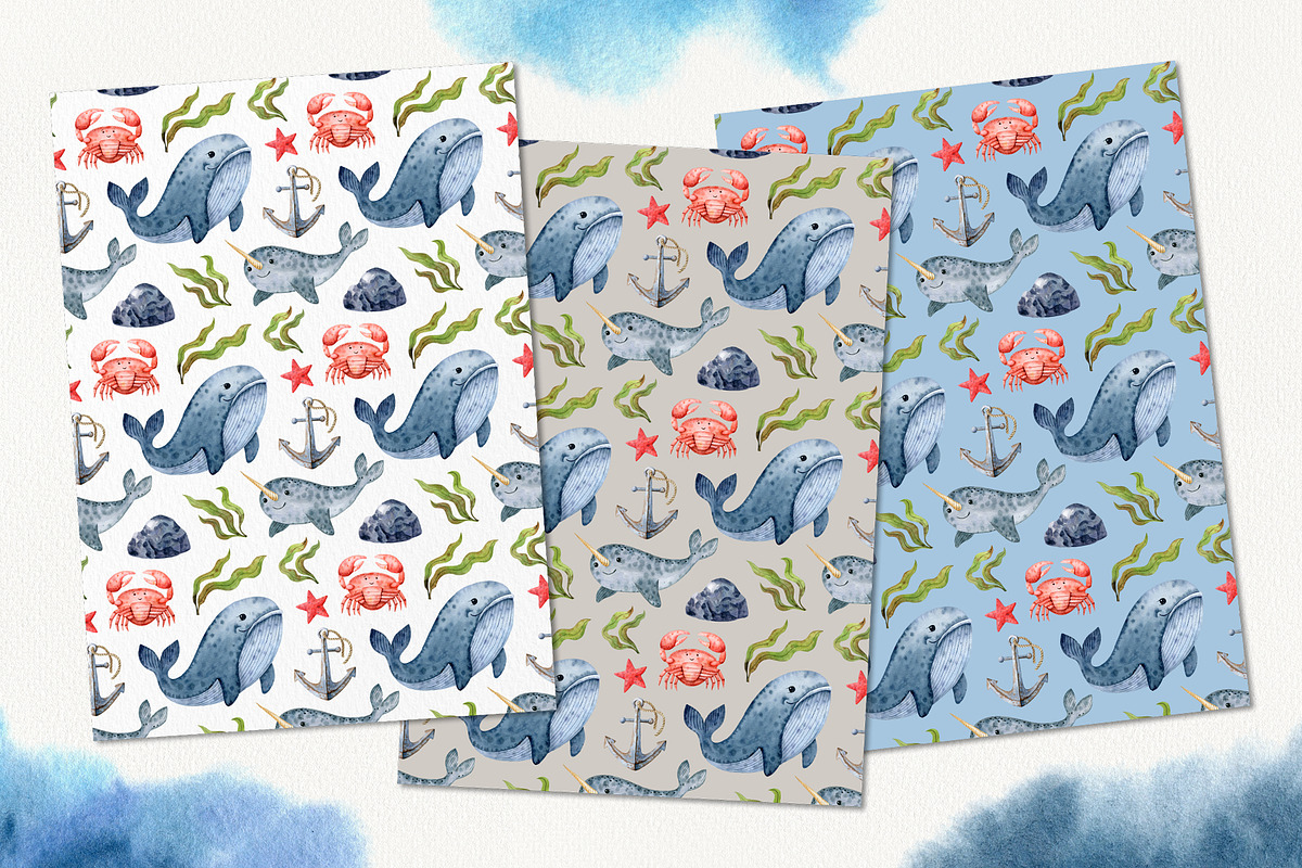 Northern Sea Watercolor Set, an Animal Illustration by Natalia Fedorova (Photo 9 of 16)