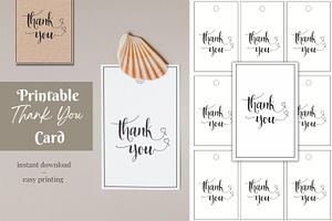 Printable Thank You Card, Minimalist