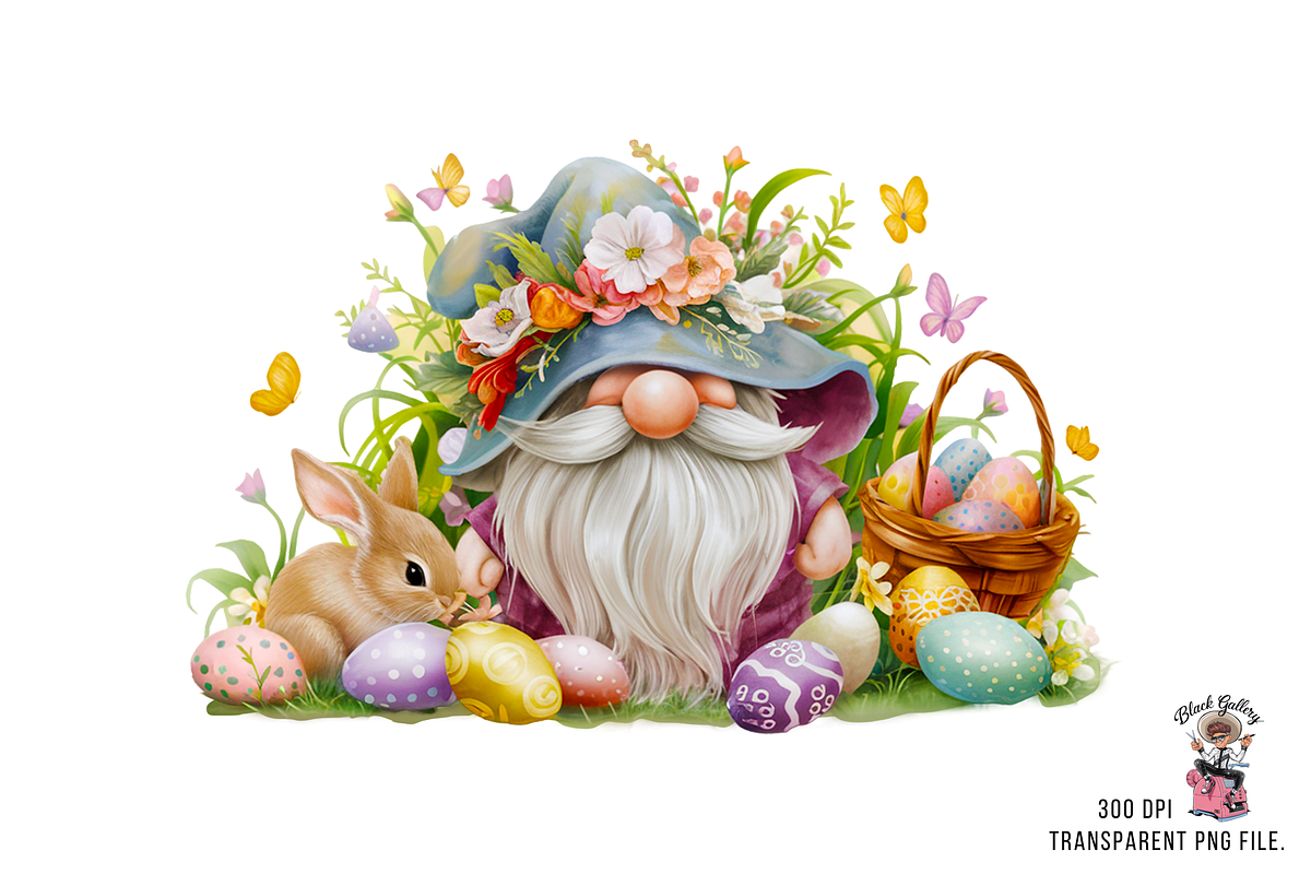 Easter Gnome Clipart PNG Bundle, an Illustration by Clipart Bloom (Photo 2 of 18)