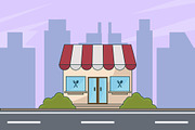 restaurant building landscaped, a Food Illustration by zyxroun shop (Thumbnail 1 of 3)