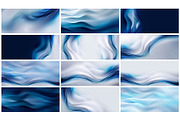 12 Blue Fluid Wave Backgrounds, a Background Graphic by BazziBa♥ (Thumbnail 2 of 4)