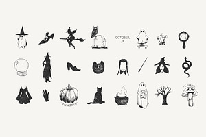 Halloween Basic Witch Vector Set