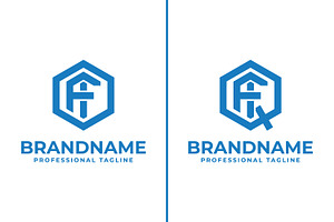 Letters OFI and QFI Hexagon Logo, a Branding & Logo Template by Pray Art Design Studio