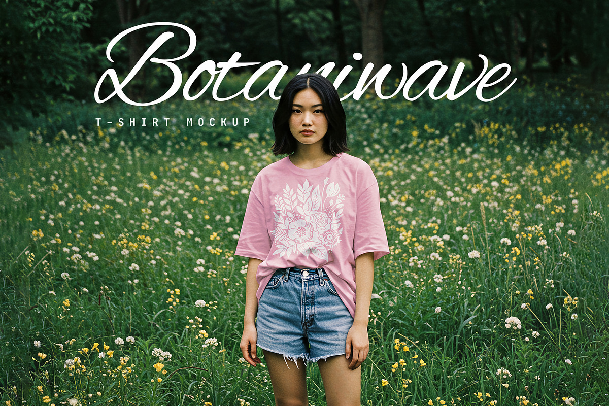 Botaniwave T-Shirt Mockup, a Shirt Mockup by Goodies.Buro (Photo 1 of 2)