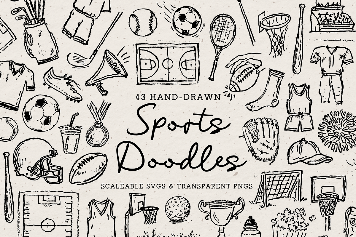 Sports Clipart, Game Day Doodles, a Sport Illustration by The October Creative (Photo 1 of 7)
