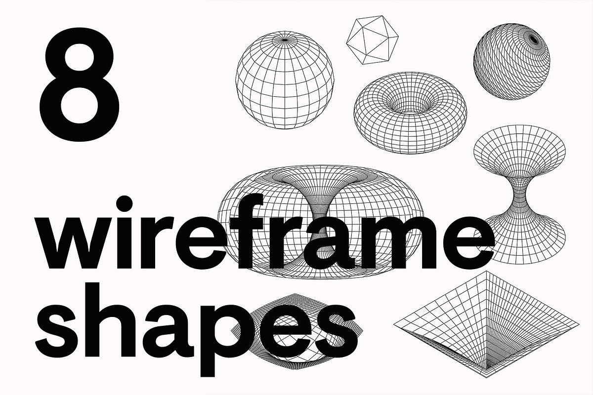 Wireframe geometric shapes. Vector, an Object Graphic by Mary P (Photo 1 of 2)