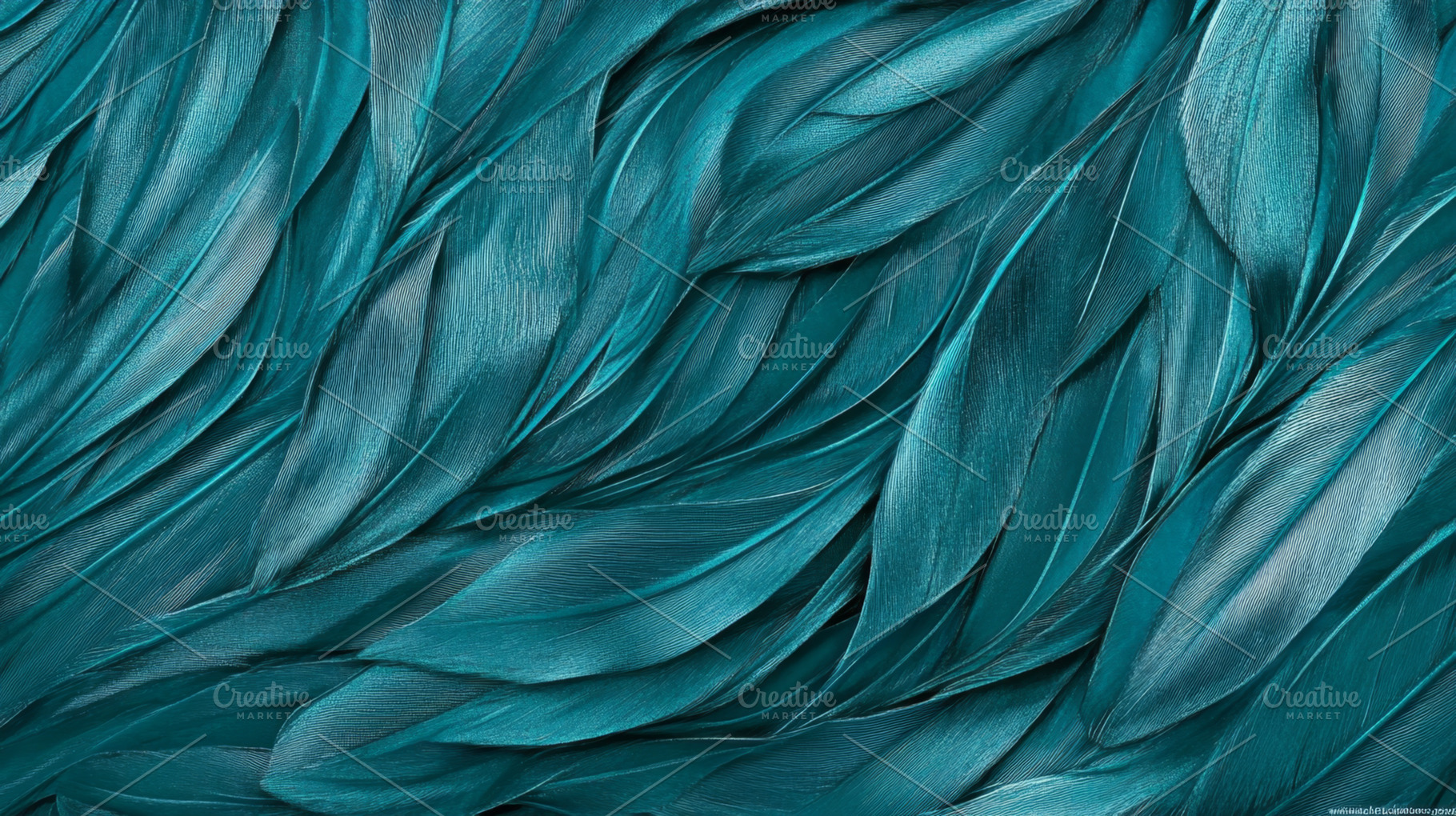 Elegant Teal Feather Pattern for Stylish Backgrounds, an Abstract Photo by Natalia Klenova's Shop