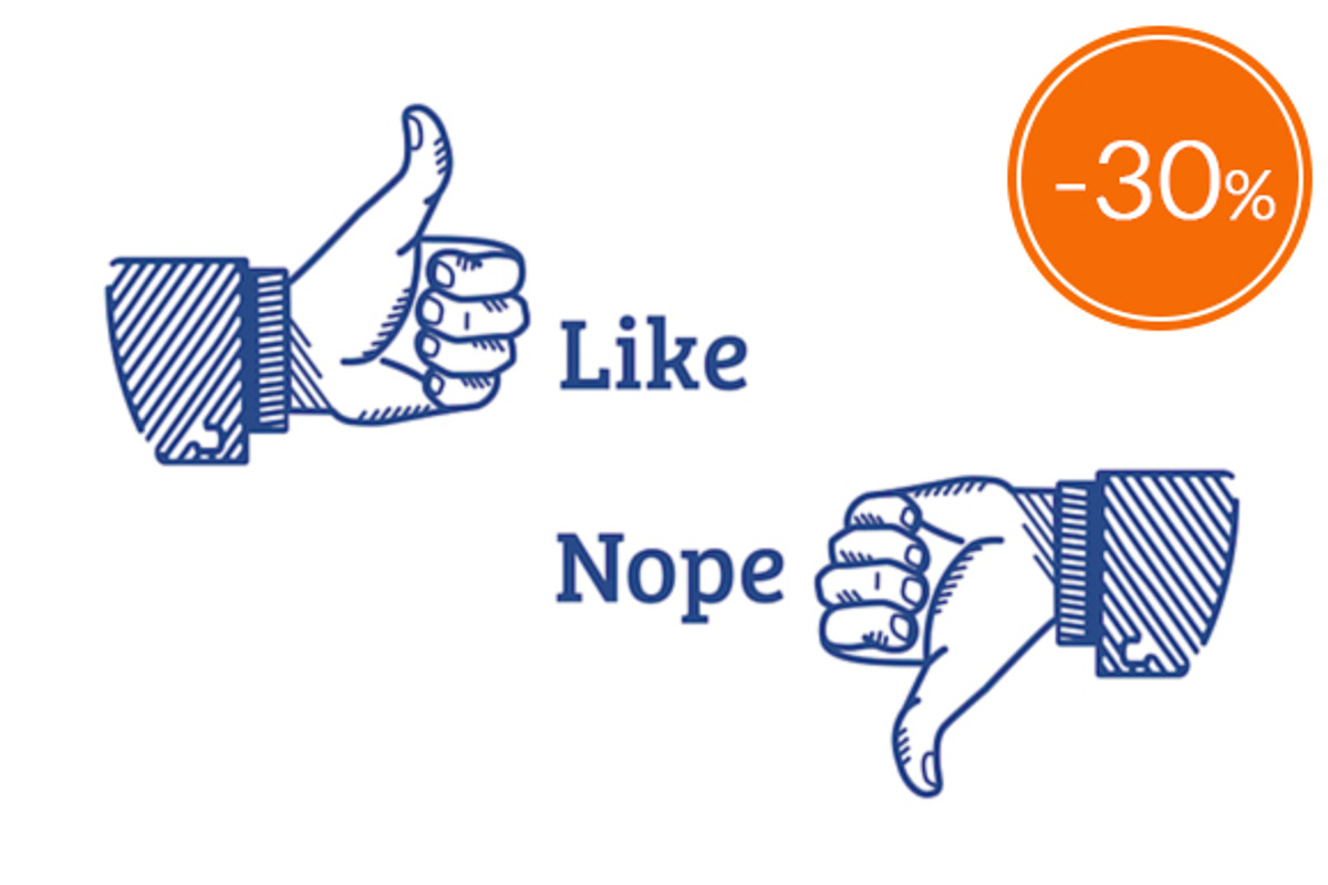 Stylish network signs - like/dislike, an Illustration by Julia Tim