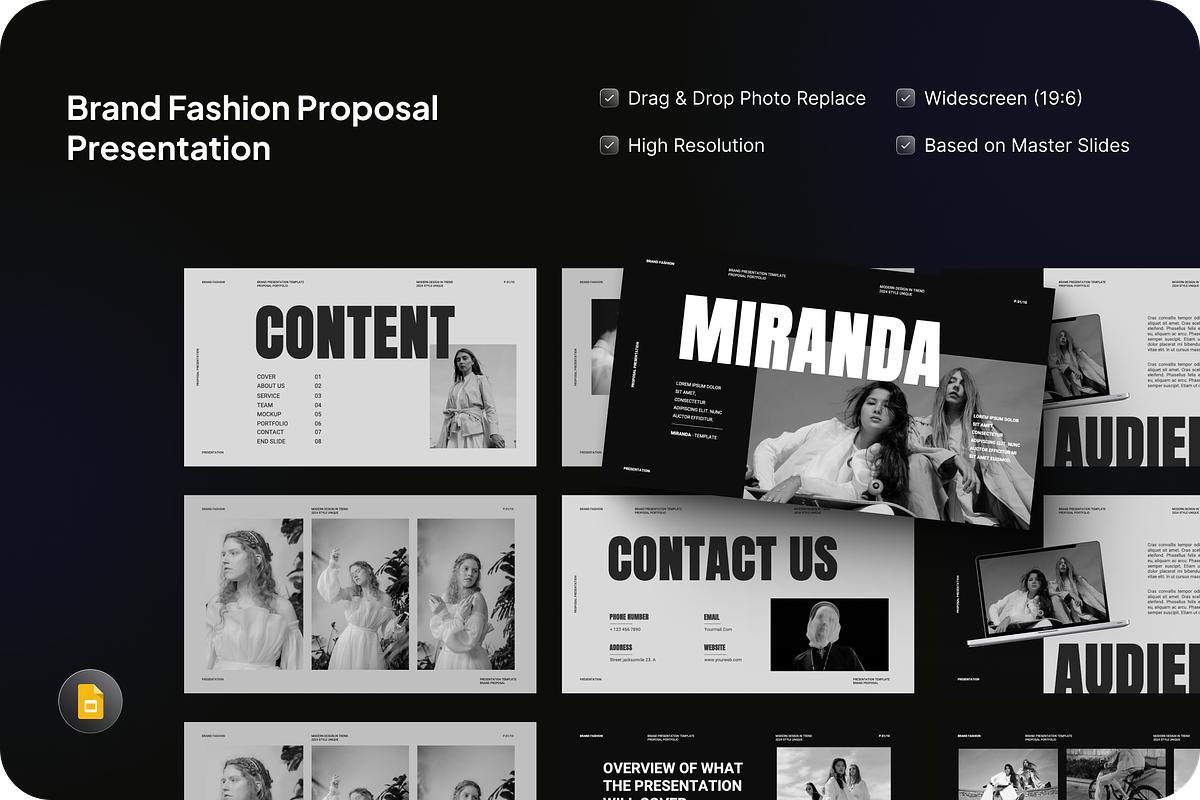 Brand Fashion Proposal Google Slide, a Presentation Template by SquidPixey (Photo 1 of 7)