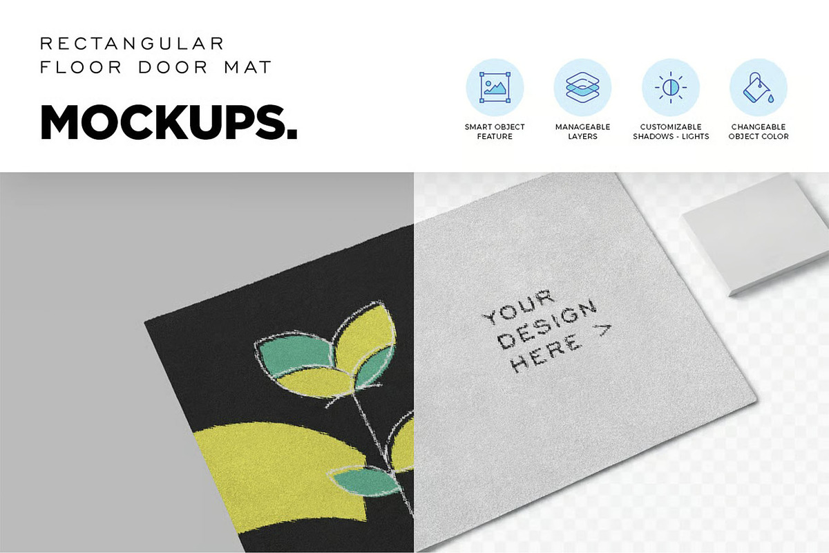 Floor Mat Mockups, a Household Mockup by megostudi0 (Photo 4 of 6)