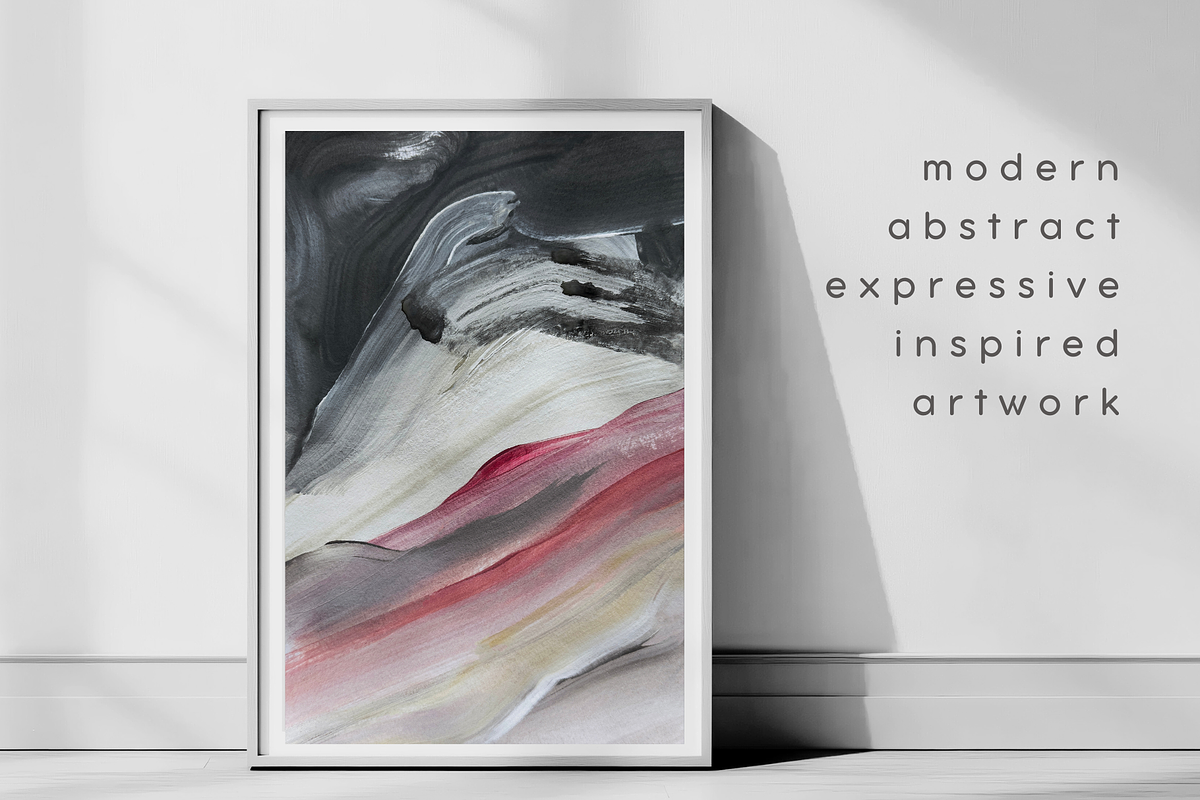 PINK AND GREY ABSTRACT ART, an Illustration by identity.ART (Photo 2 of 6)