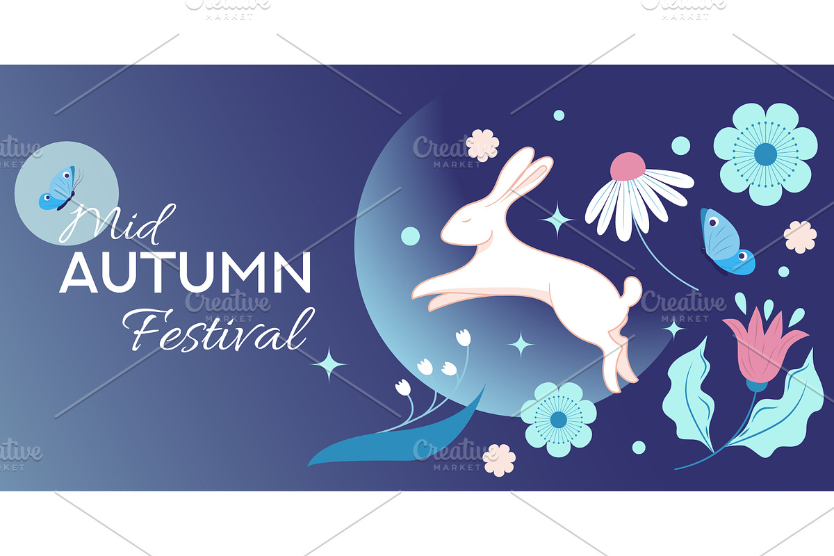 Mid Autumn Festival Banner, an Illustration by JeanBet