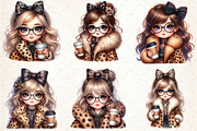 Girl Clipart, Leopard Bow Clip Art,, an Illustration by Rose Art (Thumbnail 4 of 4)